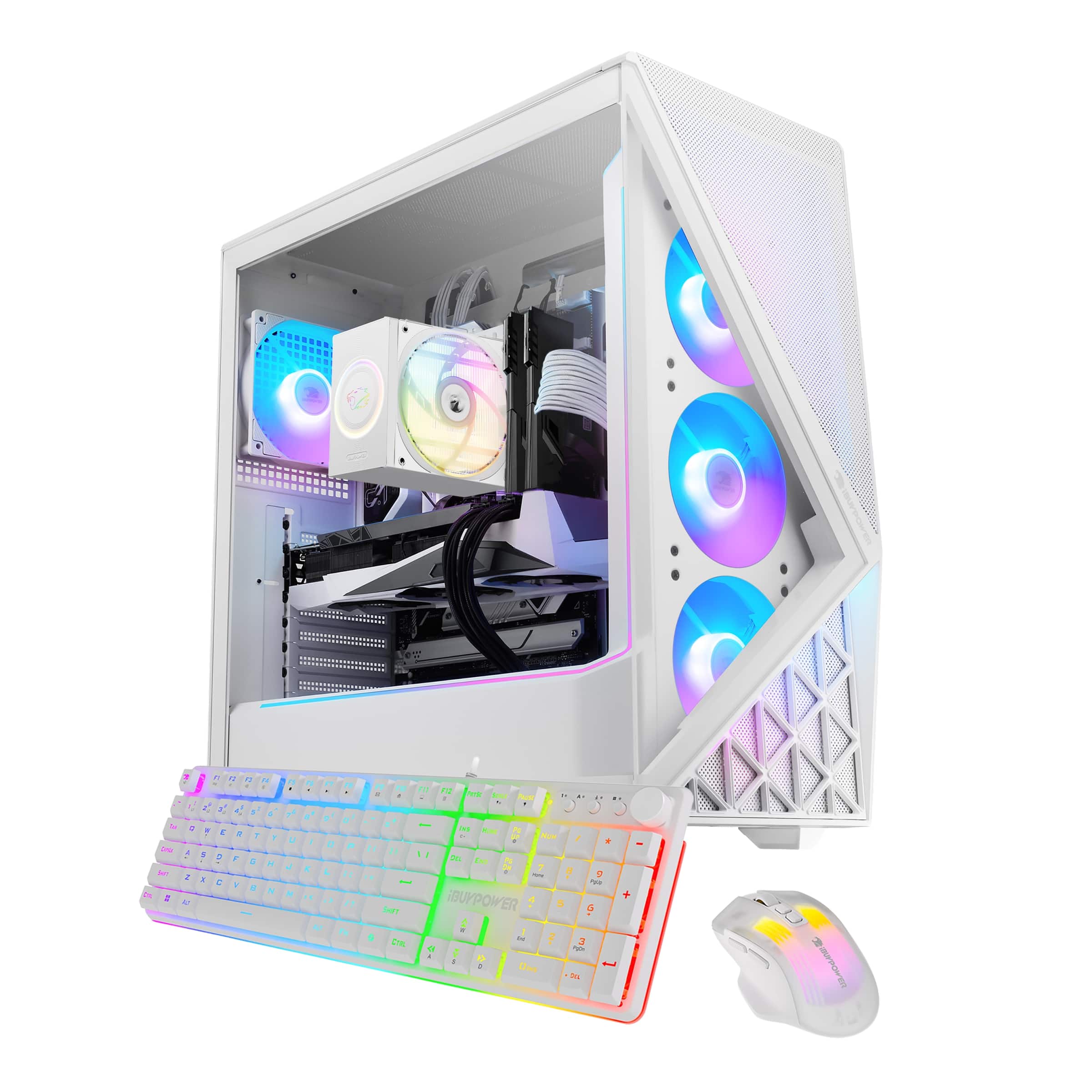 iBUYPOWER - Slate Gaming Desktop PC - Intel Core Ultra 7 265F, NVIDIA GeForce RTX 5060Ti 8GB, 32GB DDR5 RAM, 2TB NVMe SSD_SWI7N56T02 - White