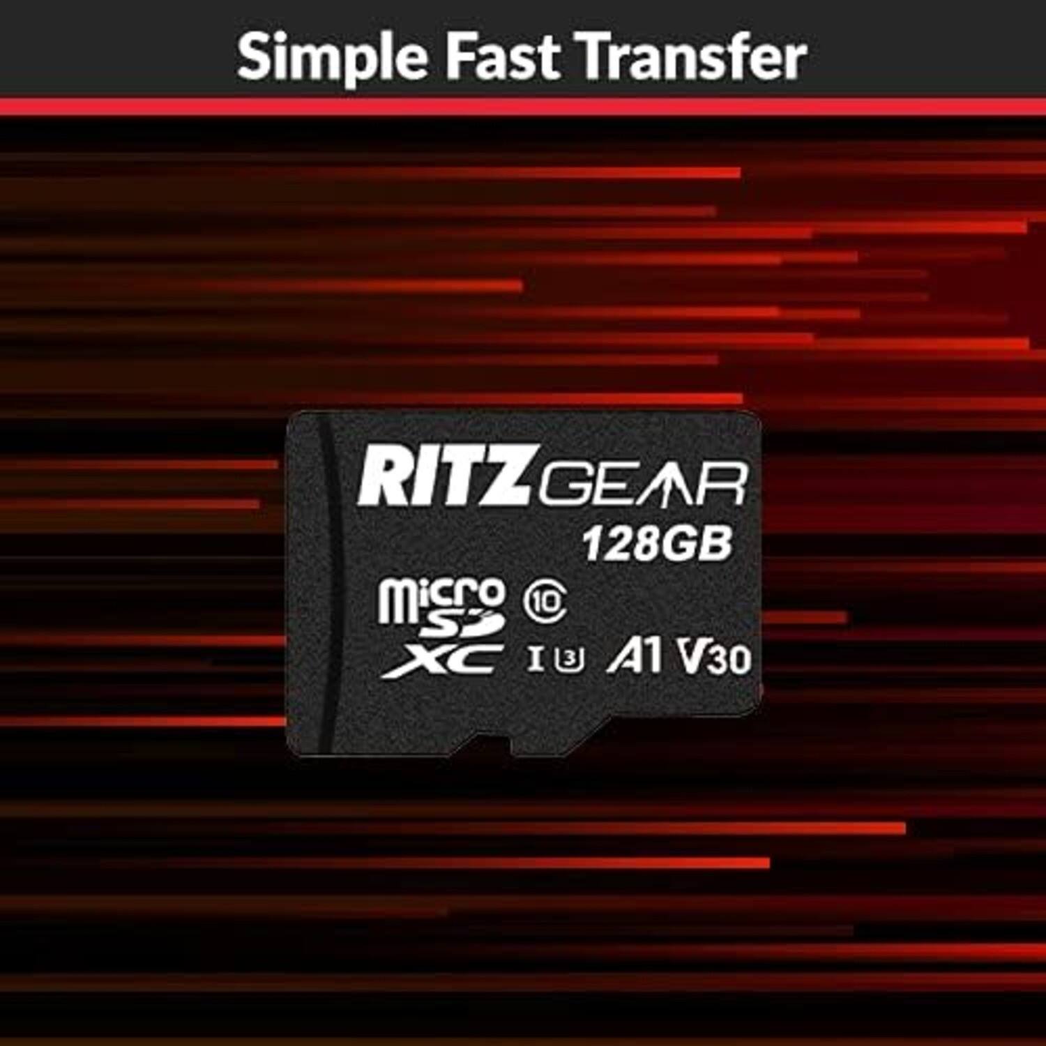 Simple Fast Transfer RITZ GEAR 128GB Micro SDXC I U A1 V30