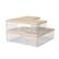 Front. Martha Stewart - Brody Premium Clear Plastic Storage Bins with Paulownia Wood Lids-3PK S/M/L - Clear/Light Natural.