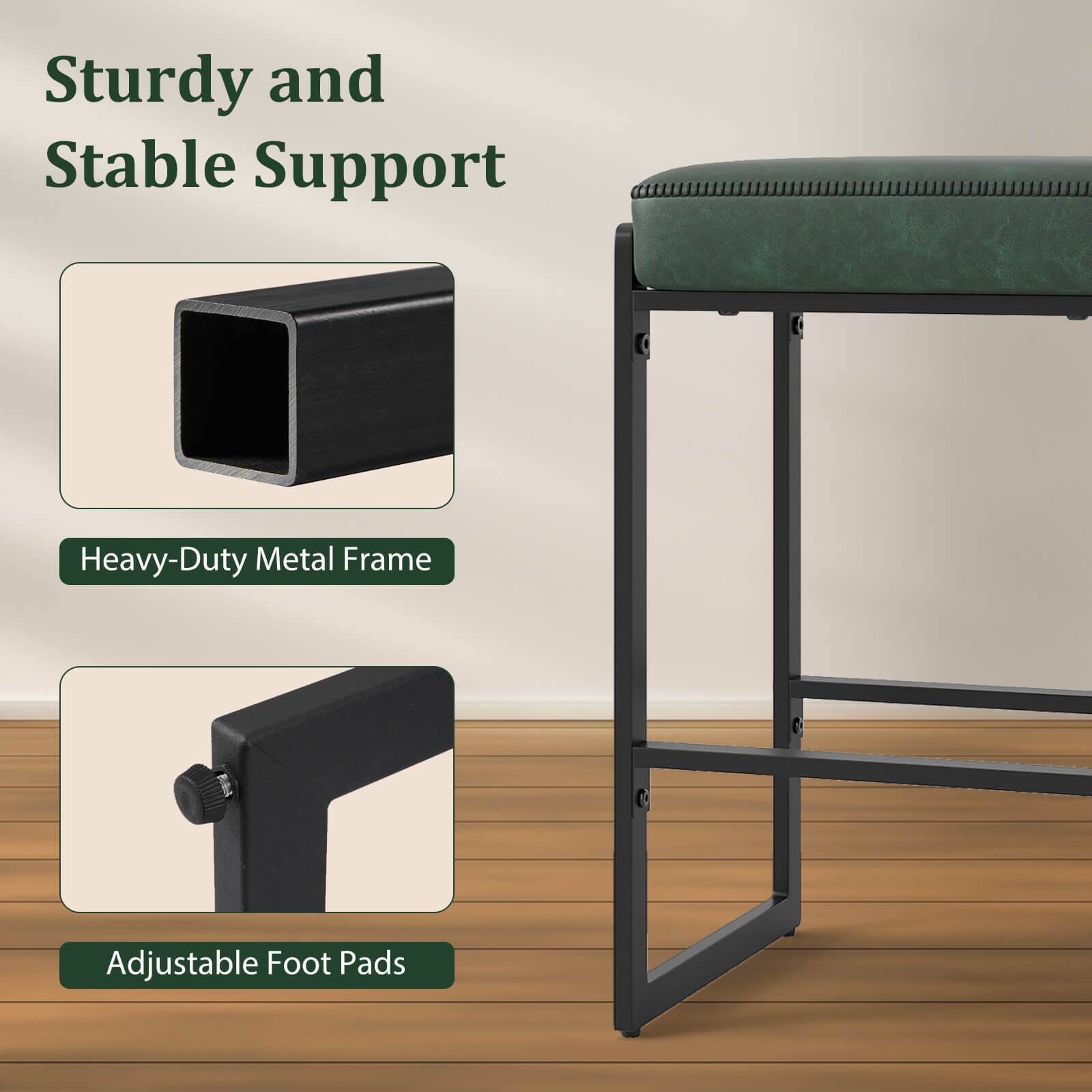 Sturdy and Stable Support  
Heavy-Duty Metal Frame  
Adjustable Foot Pads