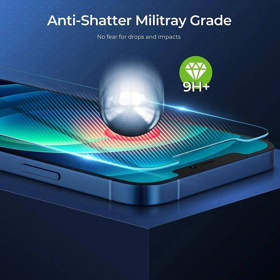 Anti-Shatter Military Grade  
No fear for drops and impacts  
9H+