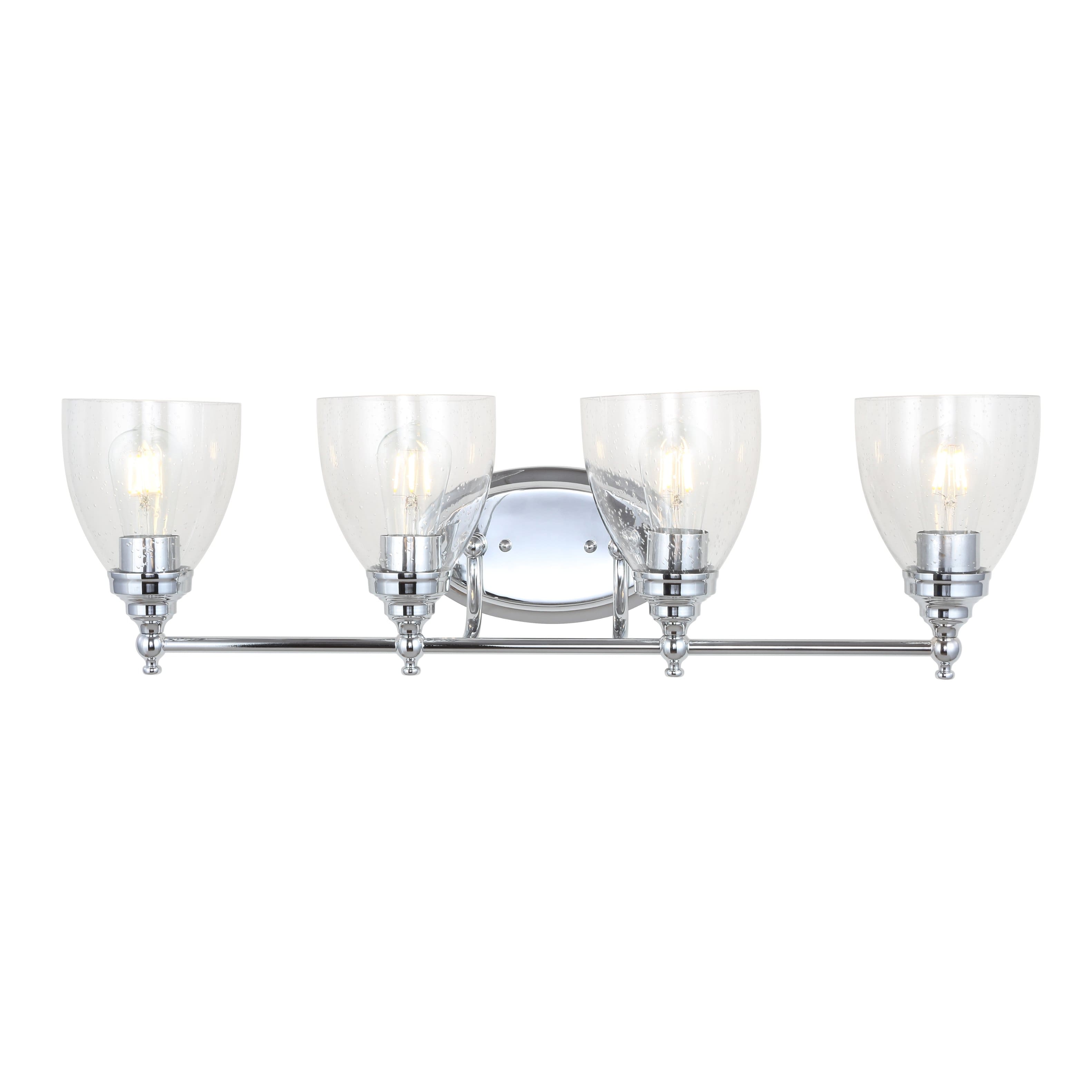 "Jonathan Y - Marais 30"" 4-Light Metal/Glass LED Vanity - Chrome" price history on PriceWatchPro
