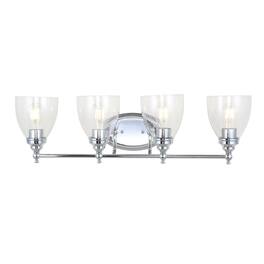 Jonathan Y - Marais 30" 4-Light Metal/Glass LED Vanity - Chrome