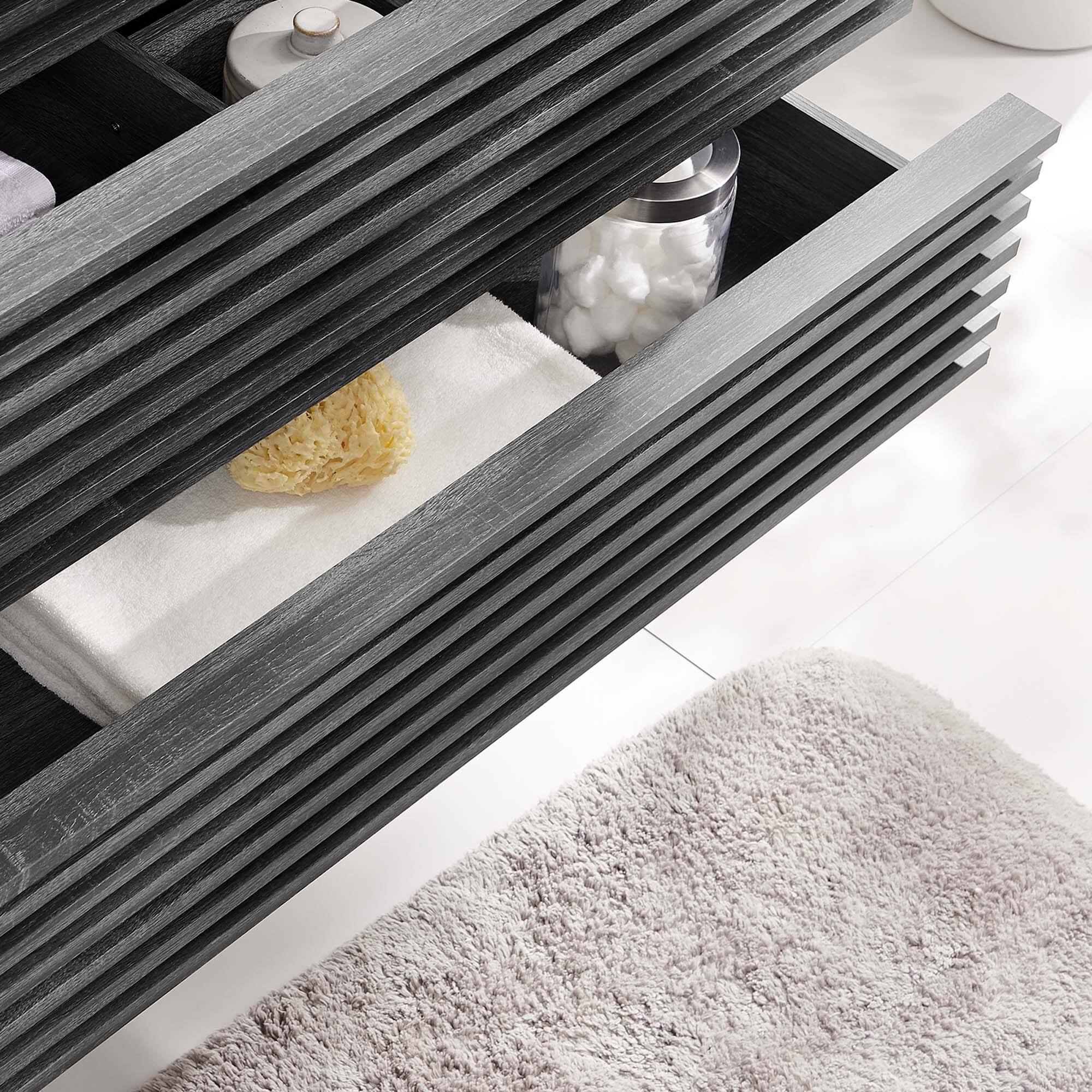 Back. Modway - Render Wall-Mount Bathroom Cabinet Basin Not Included by Modway - Charcoal.