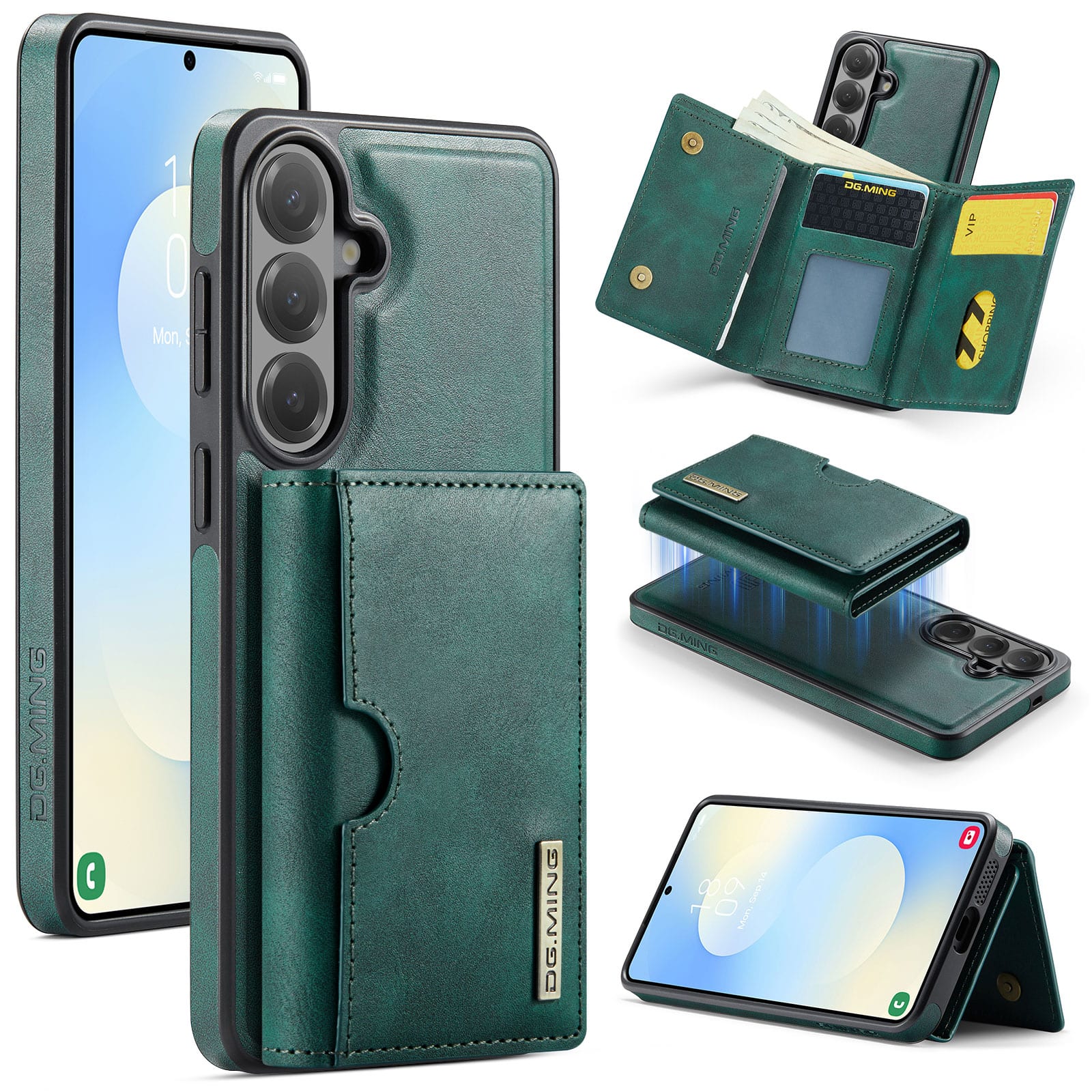 Photos - Case Dteck - Wallet  for Samsung Galaxy S26, Magnetic 2 in 1 Detachable RFID Blocking Leather Card Holder Cover - Green
