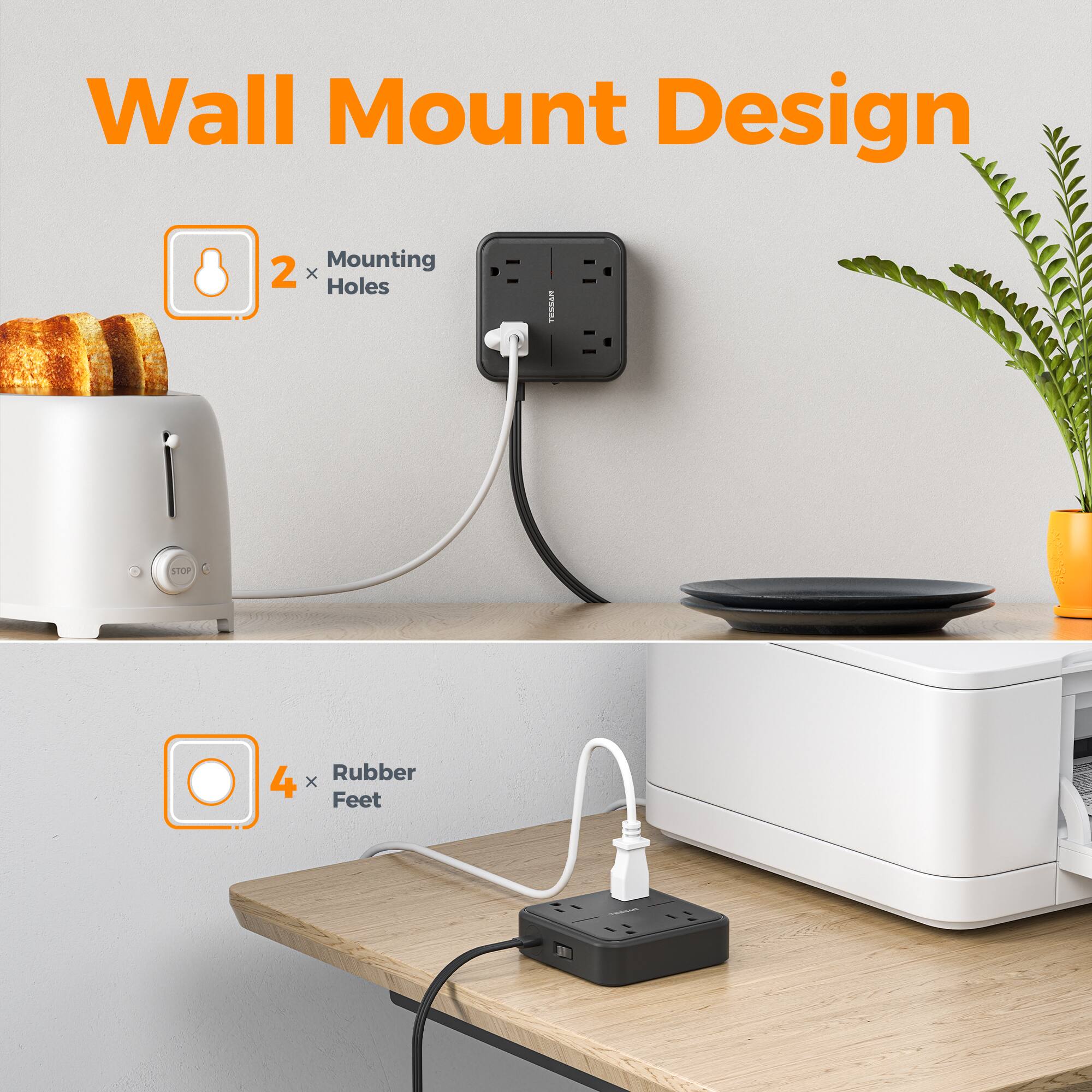 Wall Mount Design

2 x Mounting Holes

4 x Rubber Feet