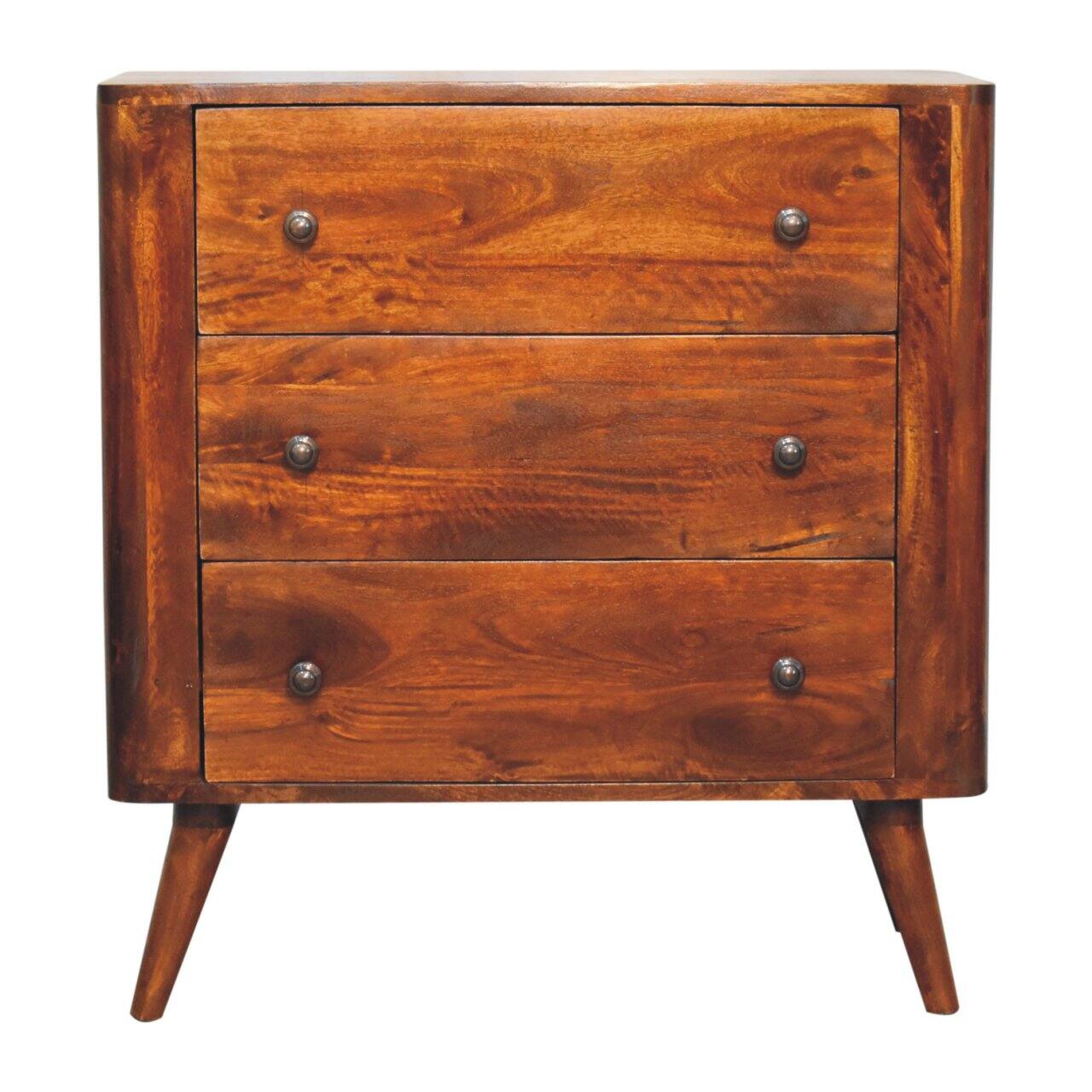 Angle. Artisan Furniture - Artisan Furniture Solid Wood Bera Chest, 3 Drawers, Brown - Brown.
