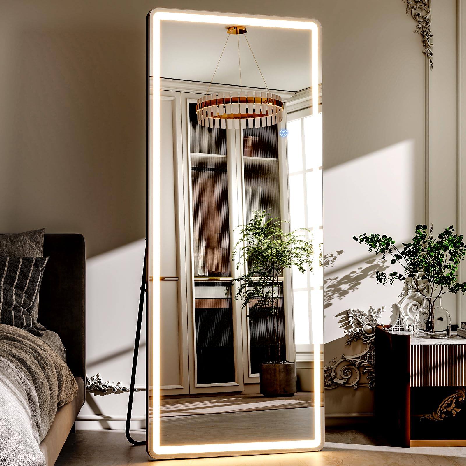 ThinkLink Electronic - Full Length Mirror With Led Lights 71"x26" Lighted Floor For Bedroom/cloakroom Standing Dimmable & 3 - Default