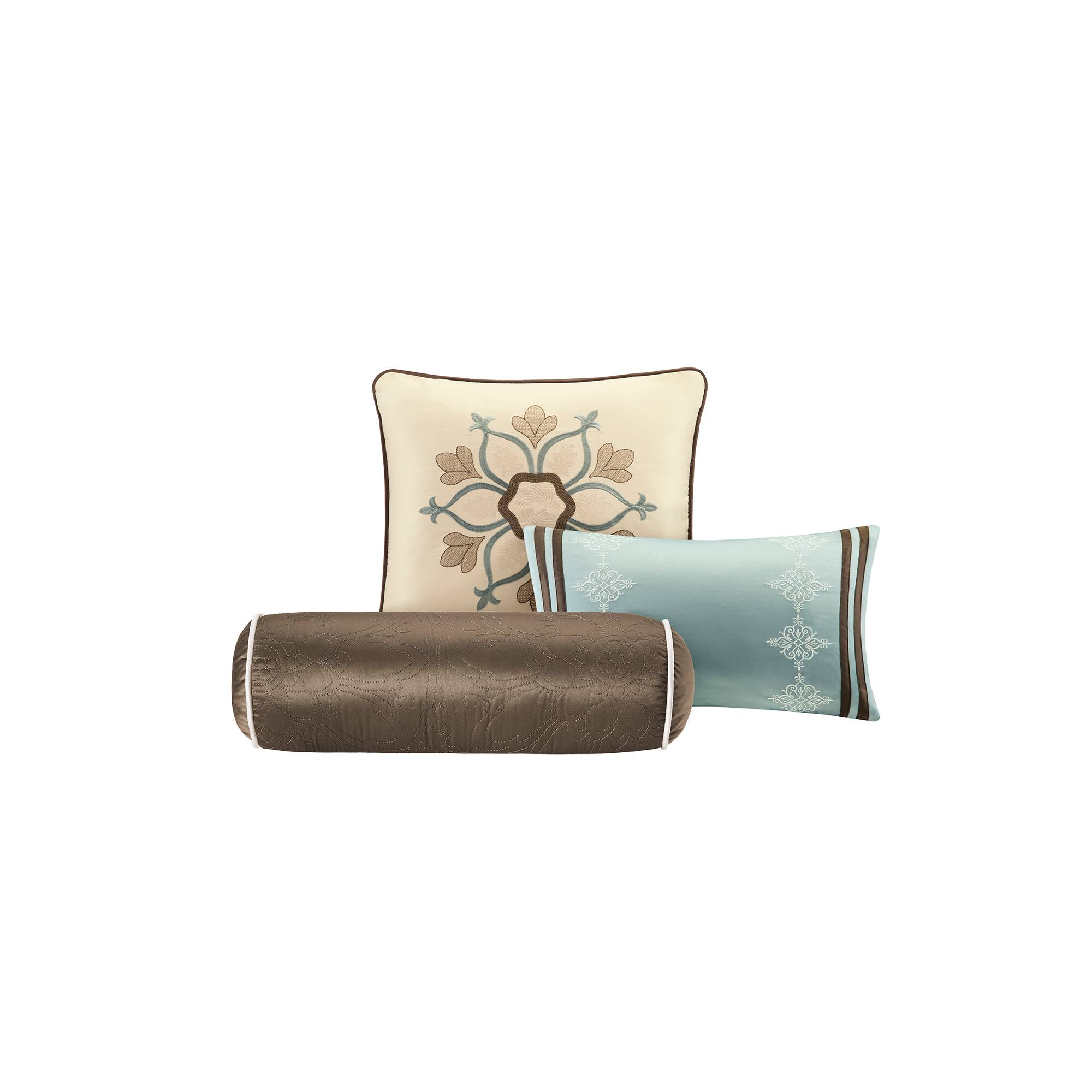 Alt View 3. Gracie Mills - Gracie Mills Deborah 9-Piece Charmeuse Comforter Set - Blue.