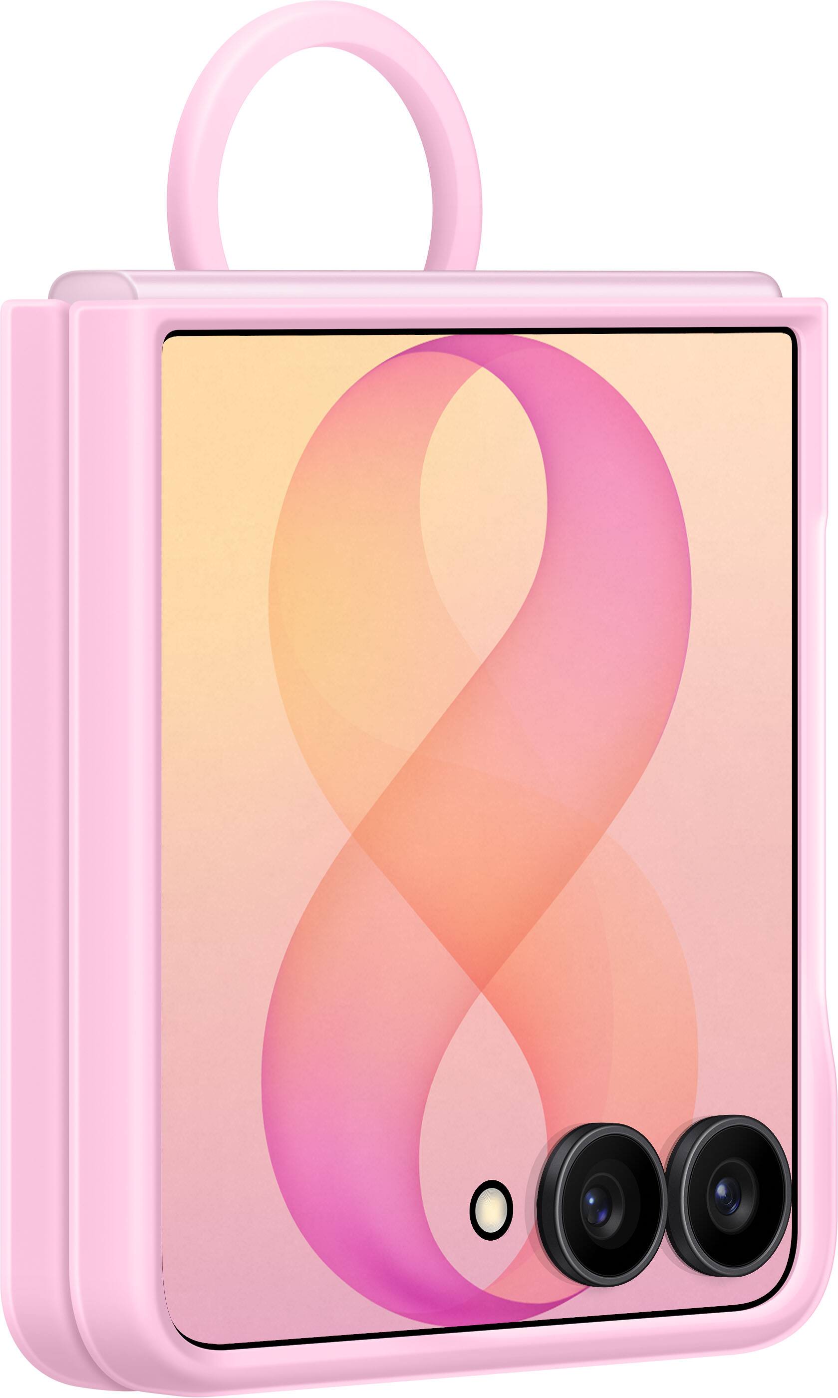 Alt View 3. Samsung - Galaxy Z Flip8 Silicone Ring Magnet Case - Pink.