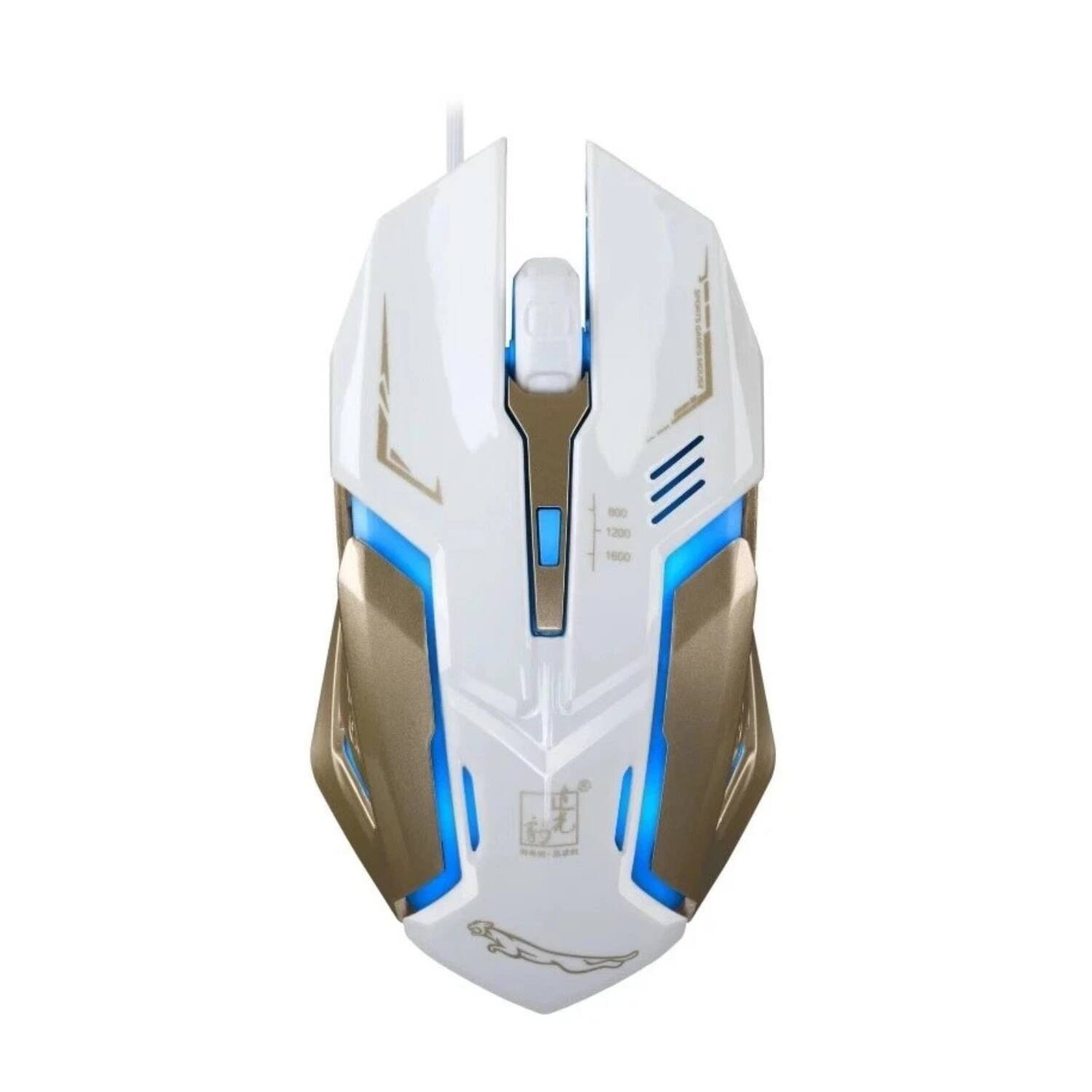 Stock Preferred - USB Wired Gaming Mouse with LED Breathing Lights - Wired - White