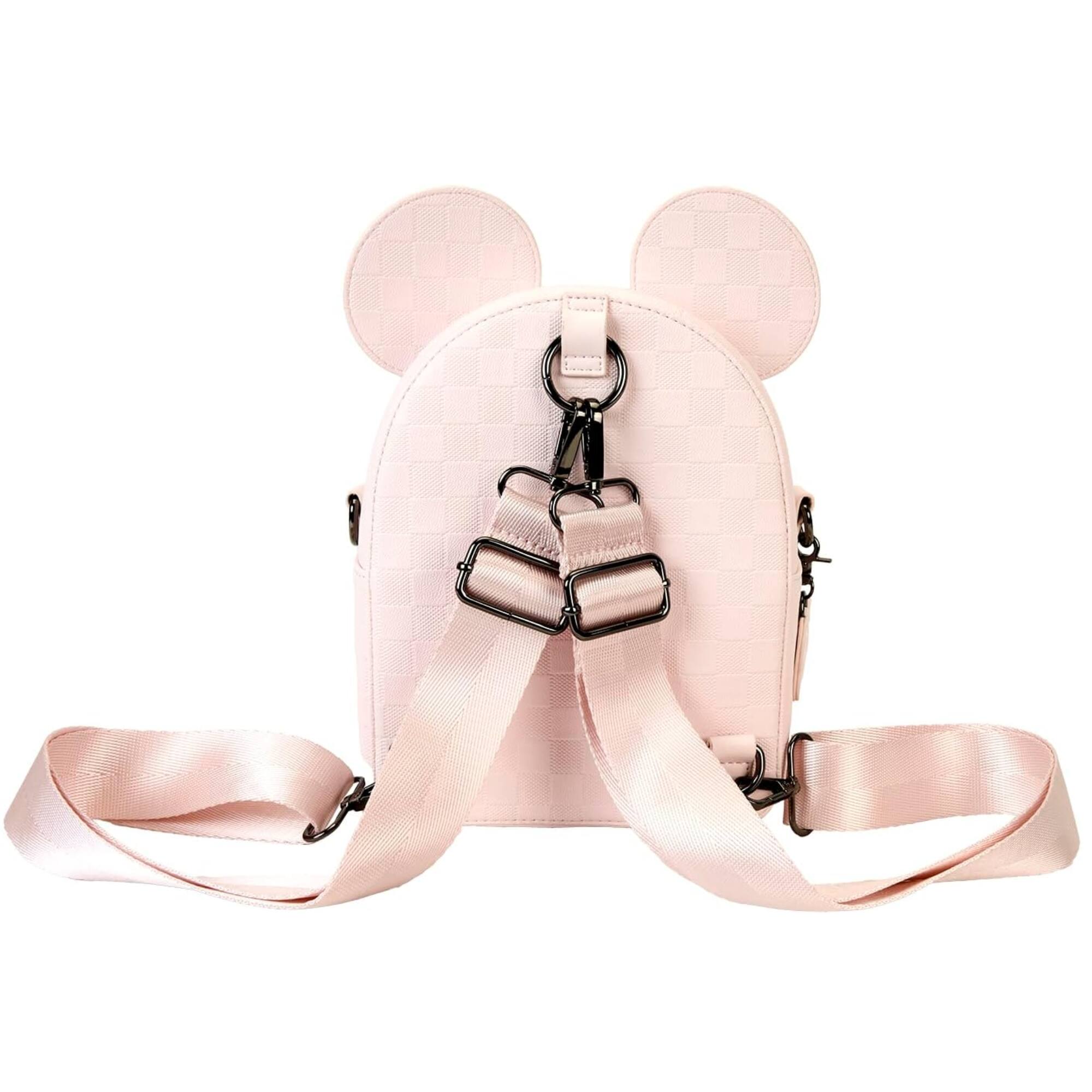 Alt View 3. LoungeFly - Loungefly Minnie Mouse Mini Checkered Texture Backpack Crossbody Bag - Multicolored.