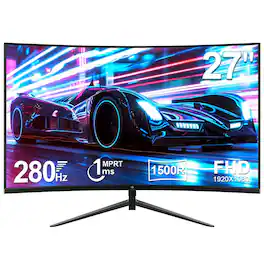 Z-Edge - 27 inch 1080P Full HD 1920 x 1080 280 Hz 1 ms Curved Gaming Monitor, HDMI x 2, DP x 2 - Black