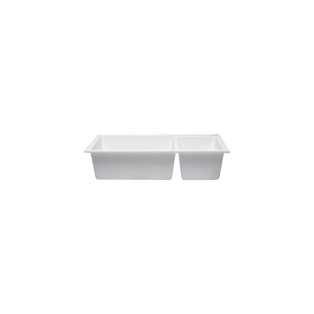 Alt View 2. Alfi - ALFI brand White 34 Double Bowl Undermount Granite Composite Kitchen Sink - White.
