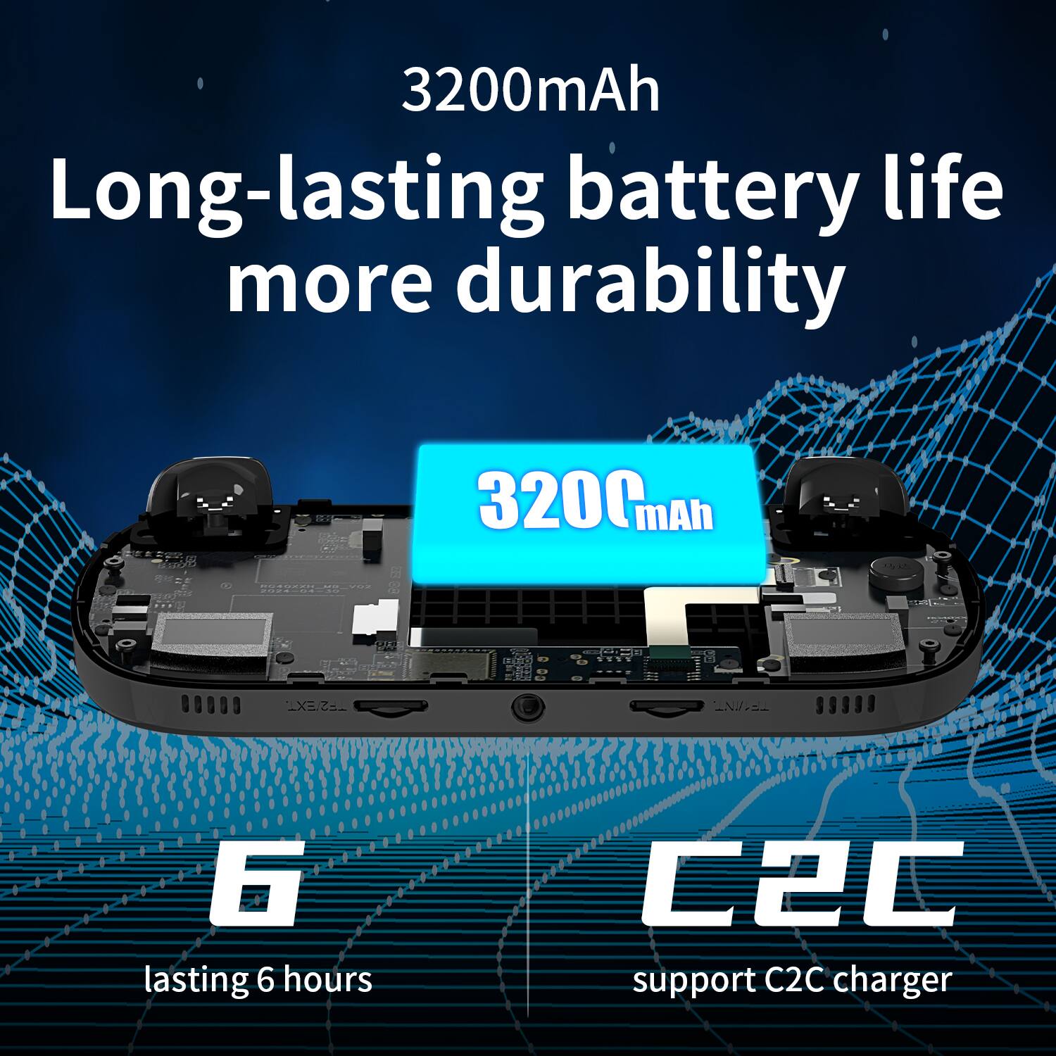 3200mAh, Long-lasting battery life, more durability, 6 lasting 6 hours, C2C support C2C charger