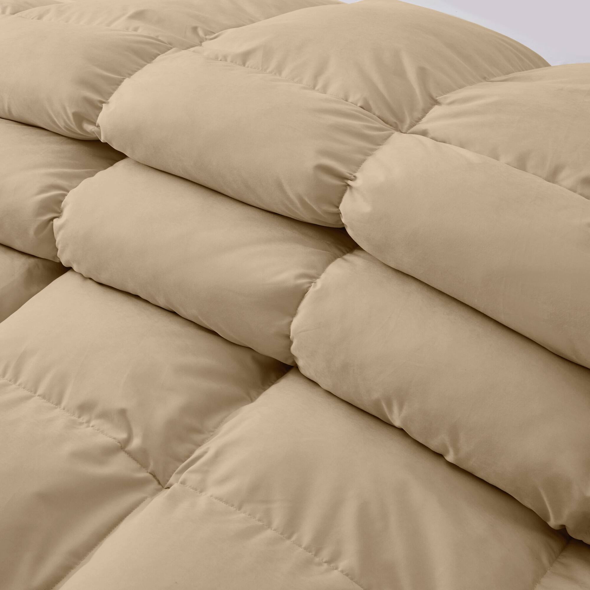 Alt View 1. Peace Nest - Peace Nest White Goose Down Feather Fiber Comforter Heavyweight Duvet Insert, Ginger Root, Twin - Ginger Root.