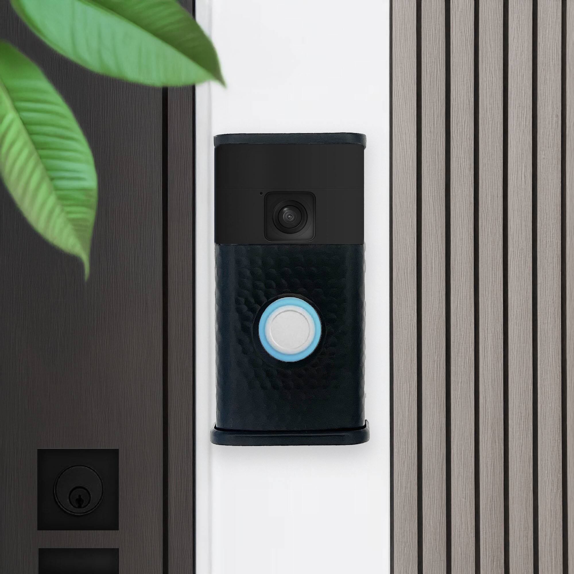 Alt View 3. Michael Healy - Hammered Video Doorbell Cover (Ring Battery Doorbell 2024 Release) - Matte Black.