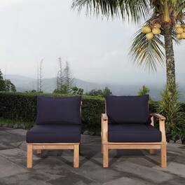 Marina 2 Piece Outdoor Patio Teak Set by Modway - Natural Navy