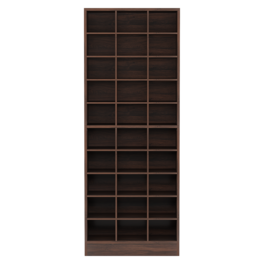TinyHomie - 25.6 Inches 10-Tier Wooden Shoe Storage Cabinet Modern 30-Cubby Wooden Shoe Rack Organizer - Espresso
