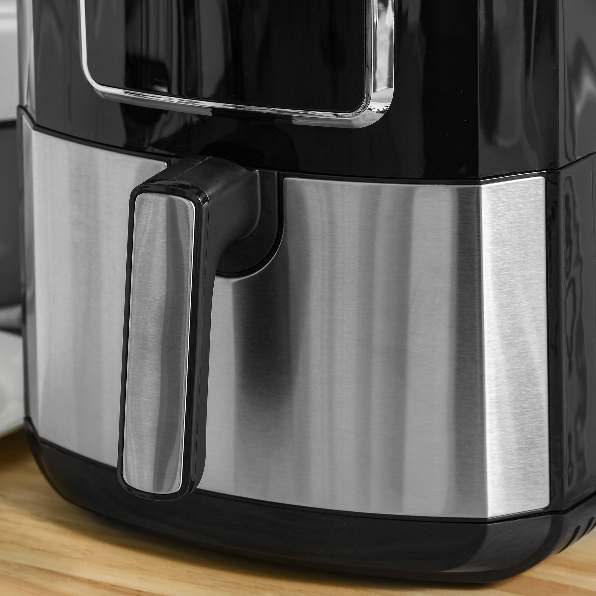 Alt View 4. Breezary - Air Fryer, 1700W 6.9 Quart Air Fryers Oven with Digital Display, 360° Air Circulation, Timer and Nonstick Basket - Black.