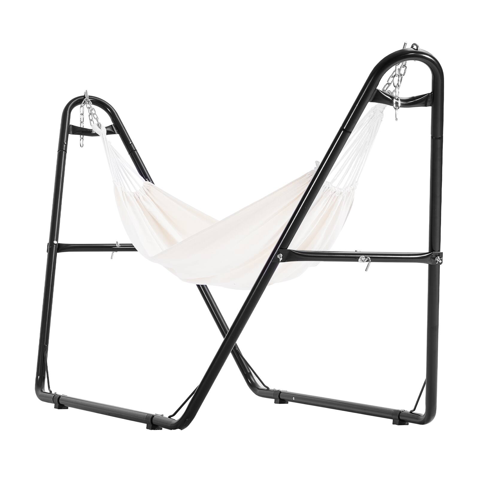 Alt View 5. VEVOR - Universal 2 Person Hammock Stand, Adjustable Heavy Duty 550 lbs Capacity Hammock Stand Fits 7.5-13.5 ft Hammocks - Black.