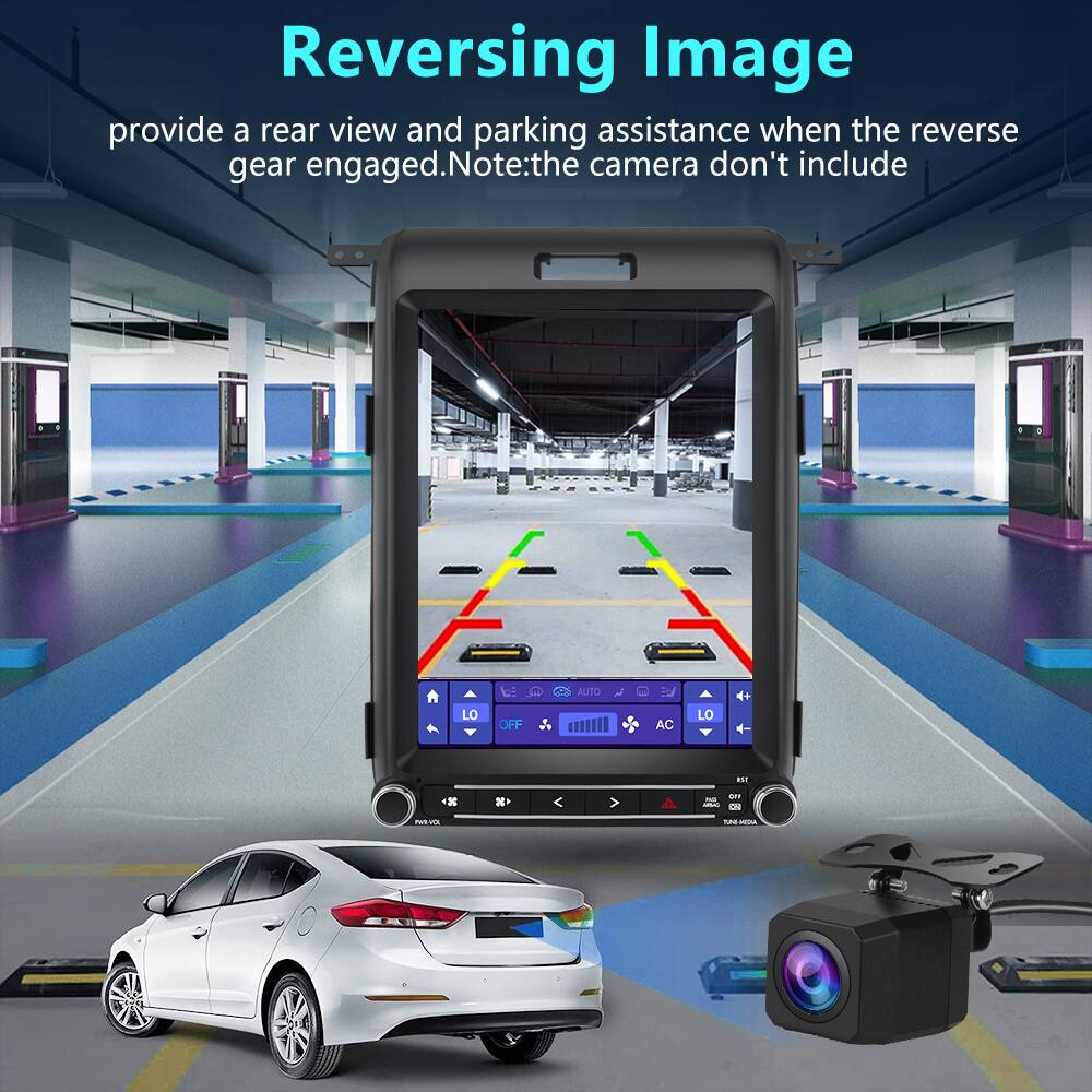 Reversing Image  
provide a rear view and parking assistance when the reverse gear engaged. Note: the camera don't include L AUTO 9 LO OFF AC LO