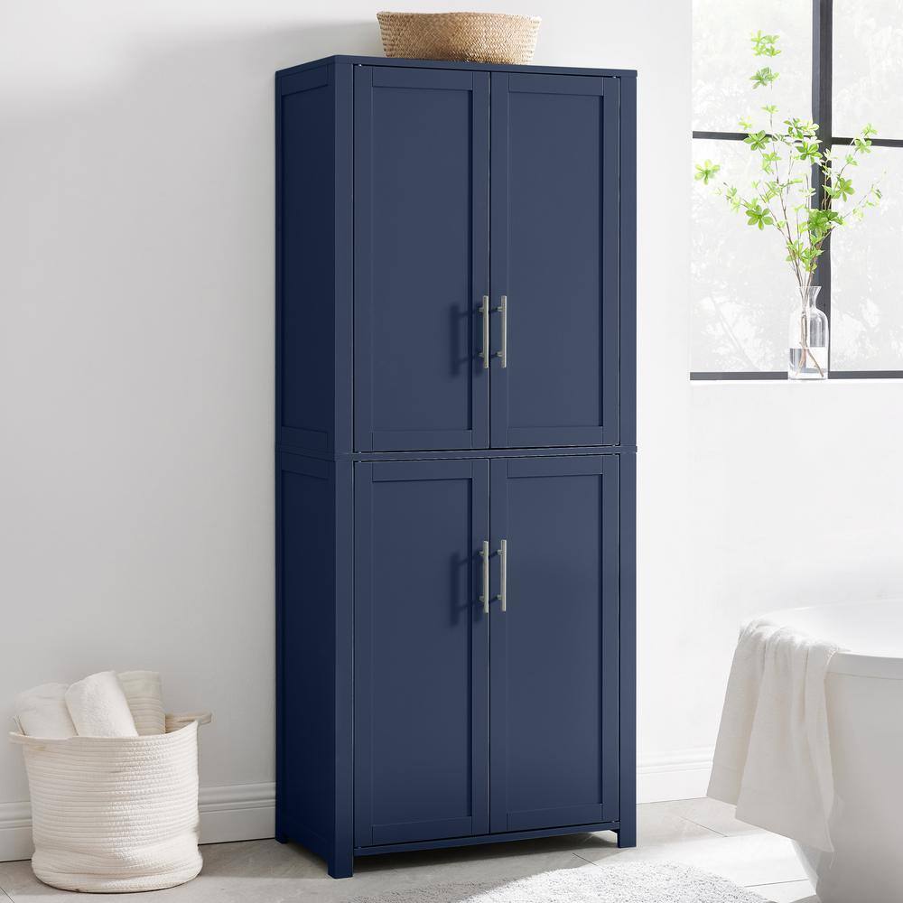 Alt View 9. Crosley Furniture - Savannah Tall Kitchen Storage Pantry - Navy.