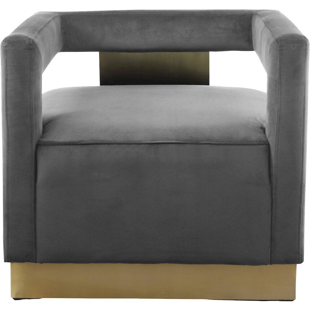 Alt View 3. Meridian Furniture - Armani Grey Velvet Accent Chair - Grey.
