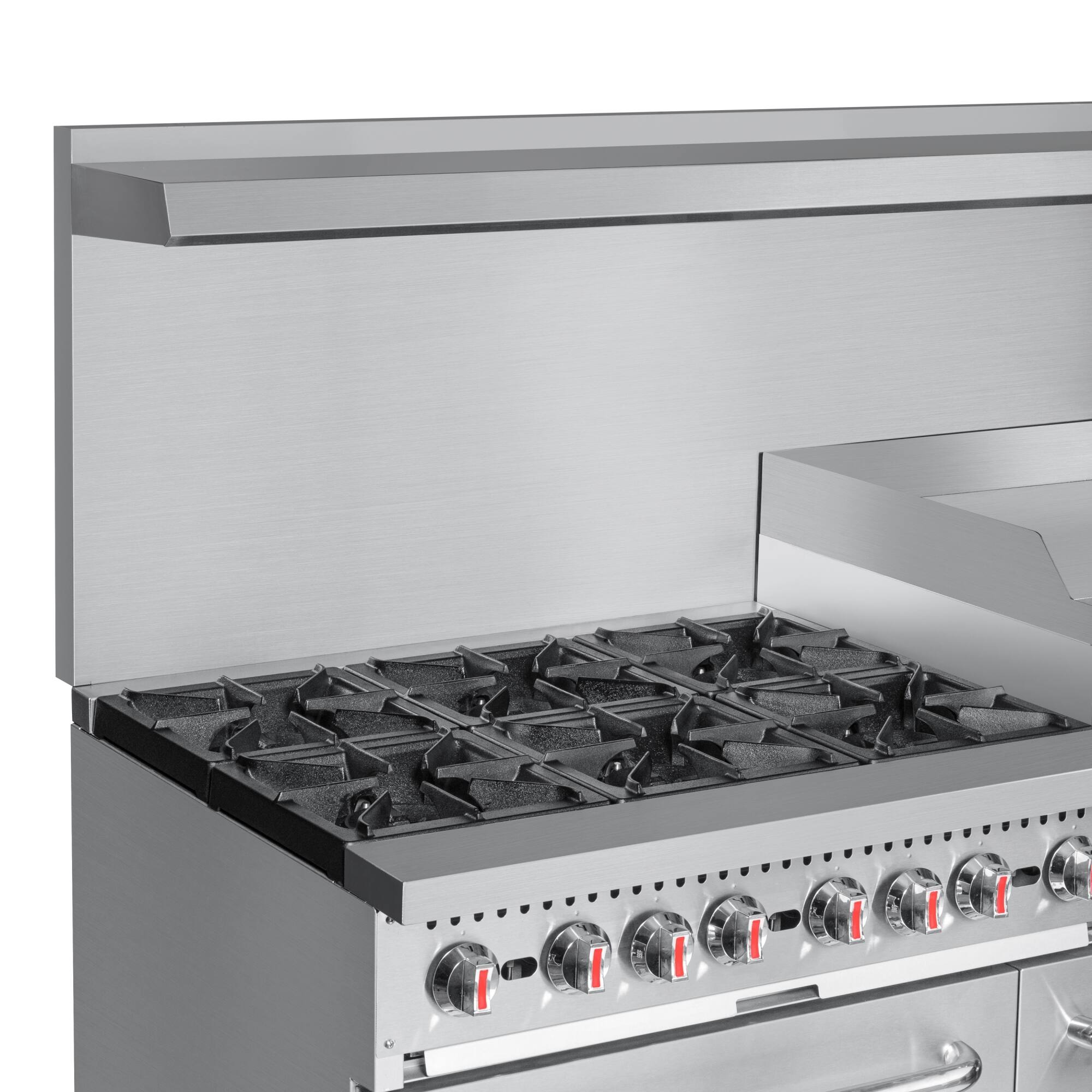 Alt View 6. Koolmore - 60 in. Commercial LP Range with 24 in. Griddle and Broiler in Stainless-Steel (KM-CRGB60-LP) - Stainless Steel.
