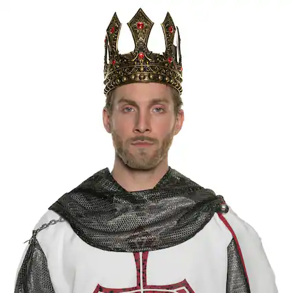 Front. Underwraps - King's Bronze Adjustable Foam Crown Adult Costume Accessory - Brown.