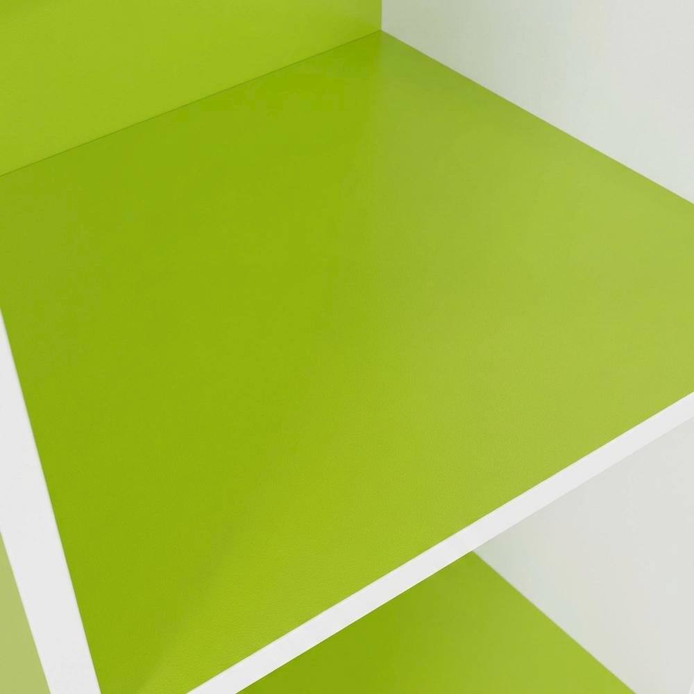 Alt View 1. FurniFact - 5-Tier Open Shelf Bookcase with Engineered Wood Construction - Green/White.
