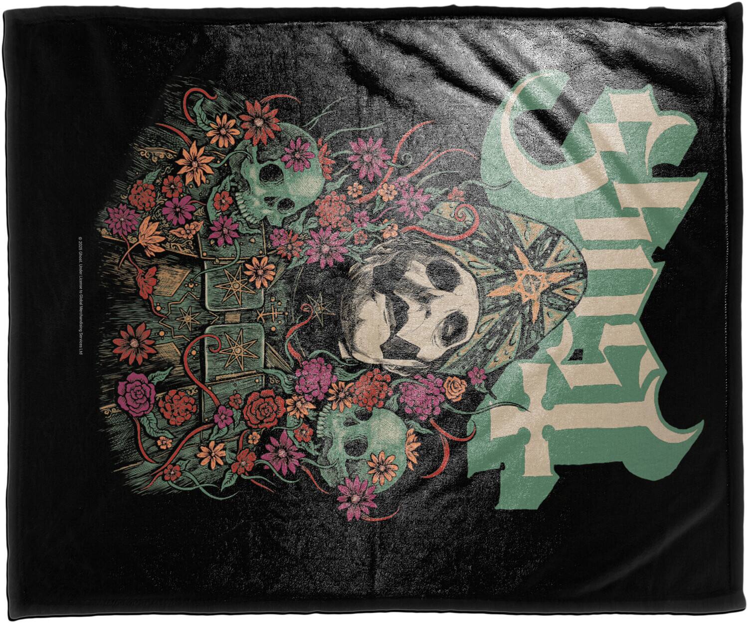 Alt View 3. PopMarket - Ghost - Rocksax - Ghost - Bliss - Sherpa Fleece Blanket (60 in x 80 in) - Multicolor.