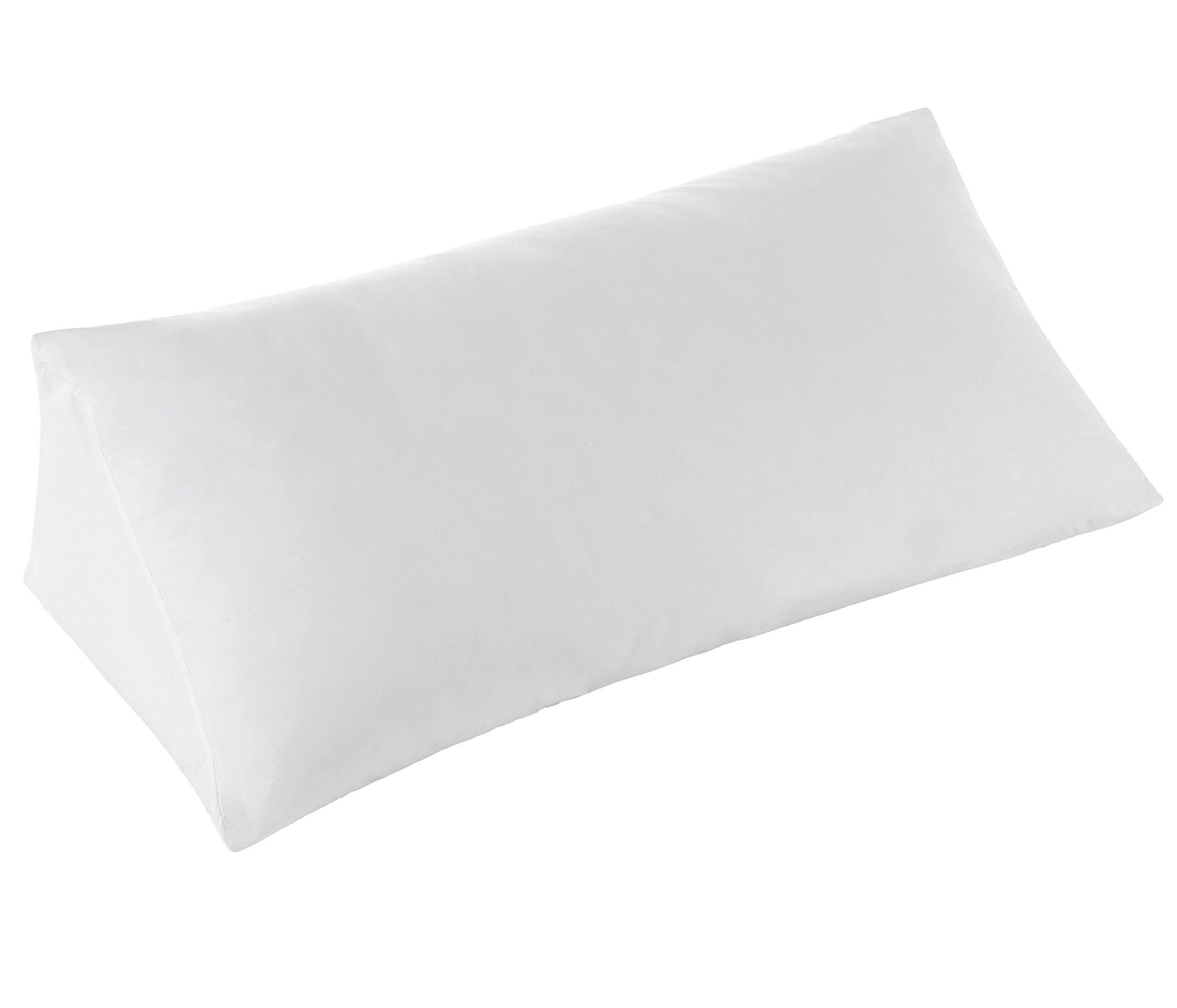 Alt View 1. Cheer Collection - Plushy Wedge Pillow for Reading in Bed - Large Backrest, Soft Headboard Cushion for Dorm or Home - White.