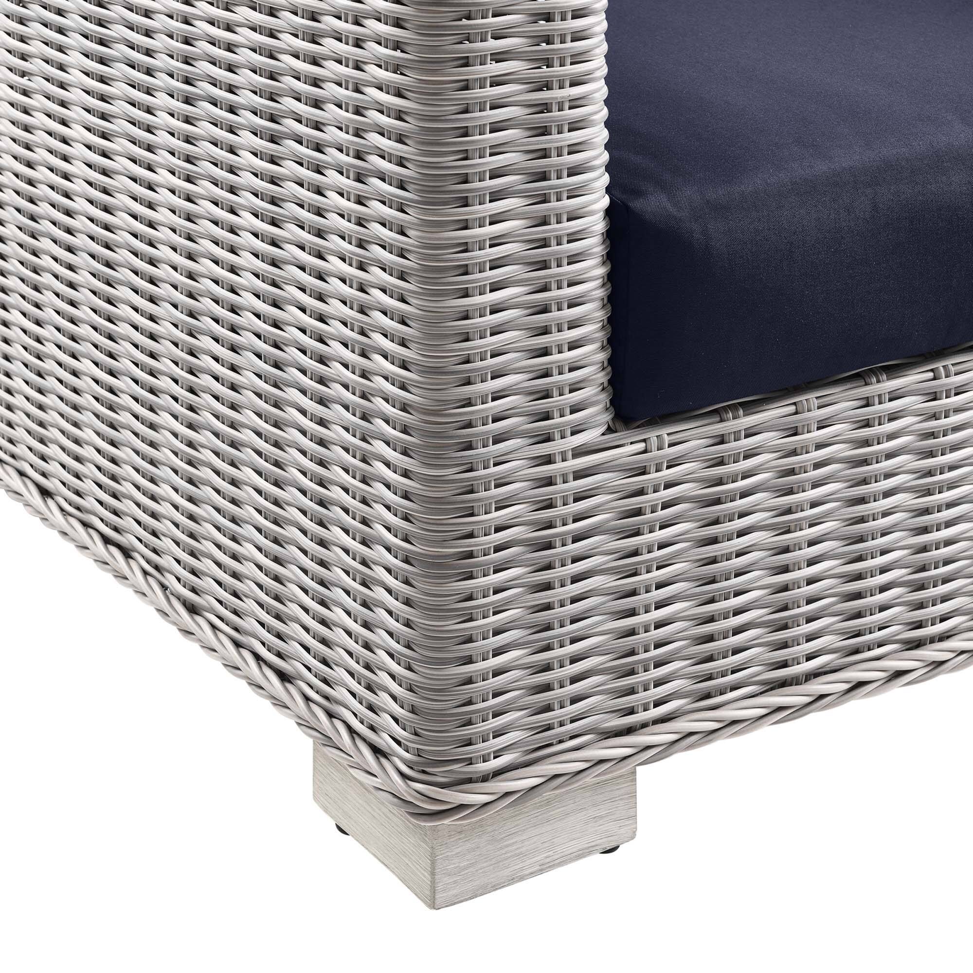 Alt View 1. Modway - Conway Outdoor Patio Wicker Rattan Armchair - Light Gray Navy.