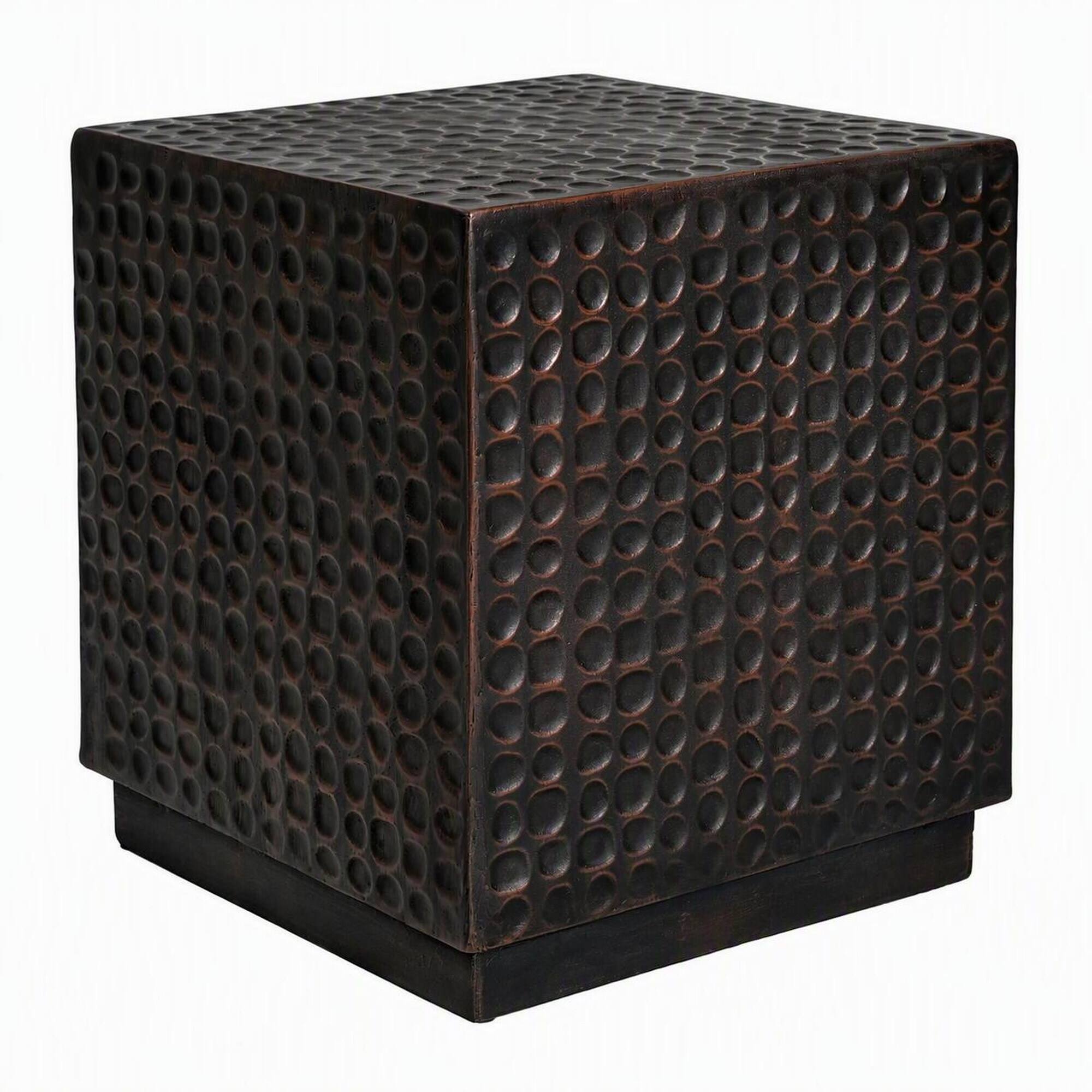 Front. RYHNUYNE - Antique Outdoor Table for Patio Garden Poolside,Outdoor Side Table,Modern Accent End Table for Outdoor Use - Copper.