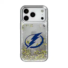 Keyscaper - NHL - Tampa Bay Lightning Linen Logo iPhone Glitter Case - 14 - Multicolor