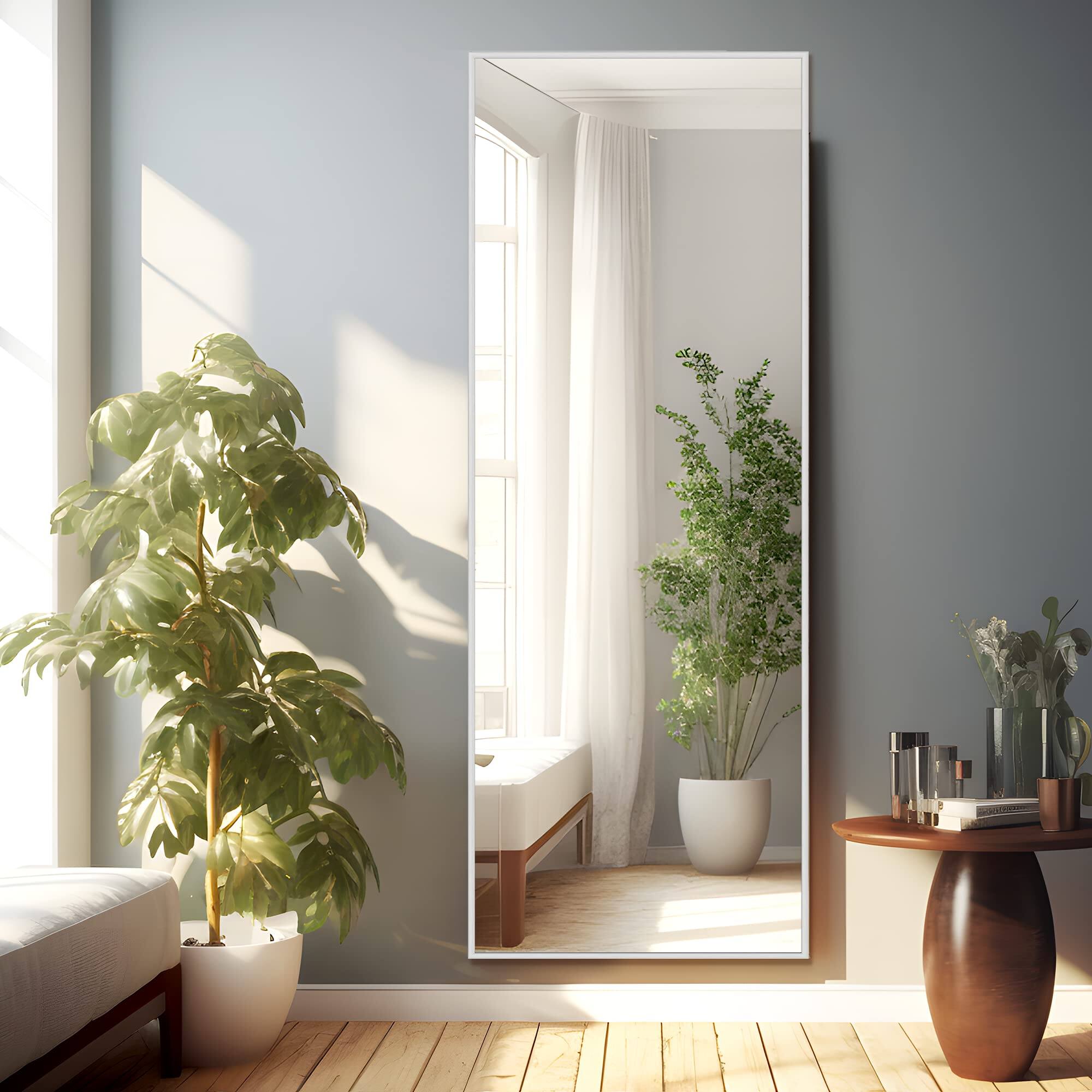 Back. TECH SAFARI - Full Length Mirror Floor With Standing Holder Bedroom locker Room Standing hanging Dressing - Default.