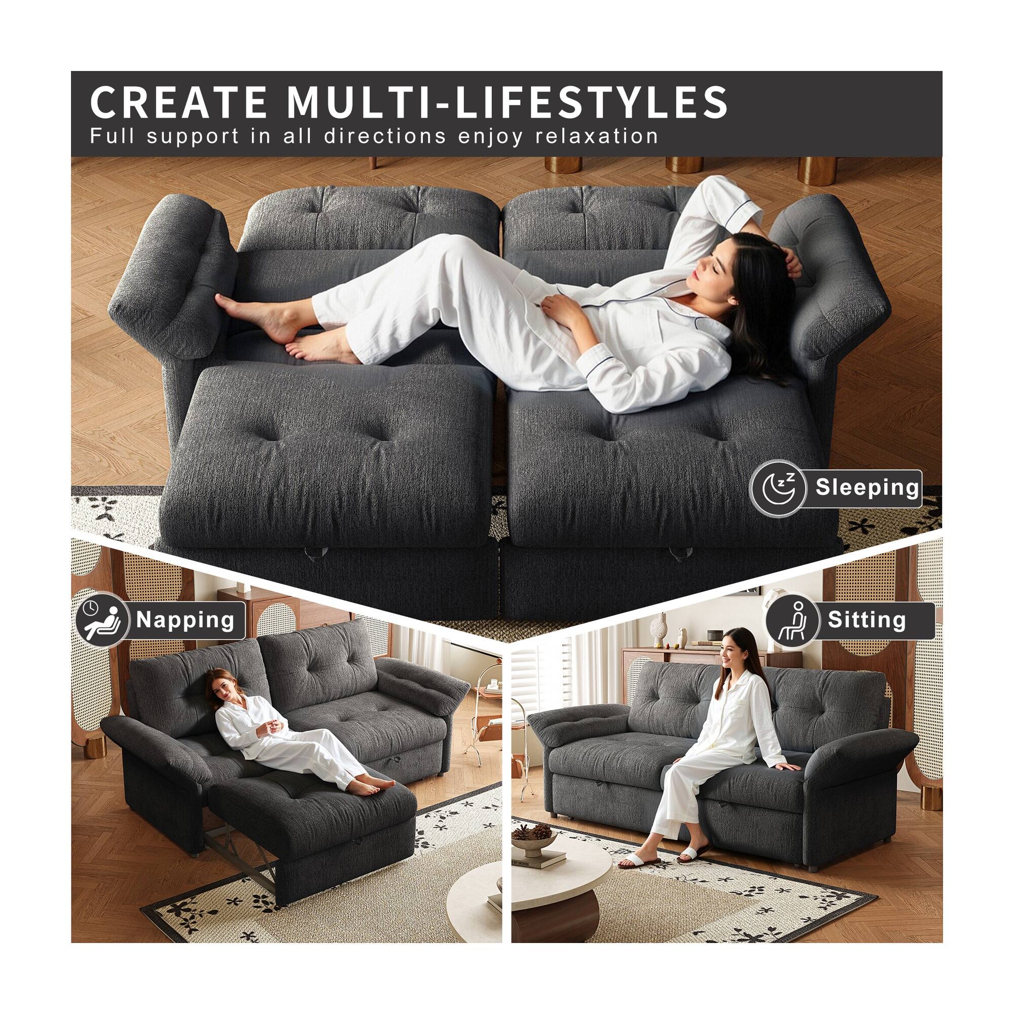 CREATE MULTI-LIFESTYLES  
Full support in all directions enjoy relaxation  

Sleeping  
Napping  
Sitting