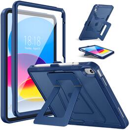 DTTO - Rugged Case with Stand & Screen Protector for iPad 10th Gen 10.9" (2022) / 11th Gen 11" (2025) - Navy Blue