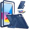 DTTO - Rugged Case with Stand & Screen Protector for iPad 10th Gen 10.9" (2022) / 11th Gen 11" (2025) - Navy Blue
