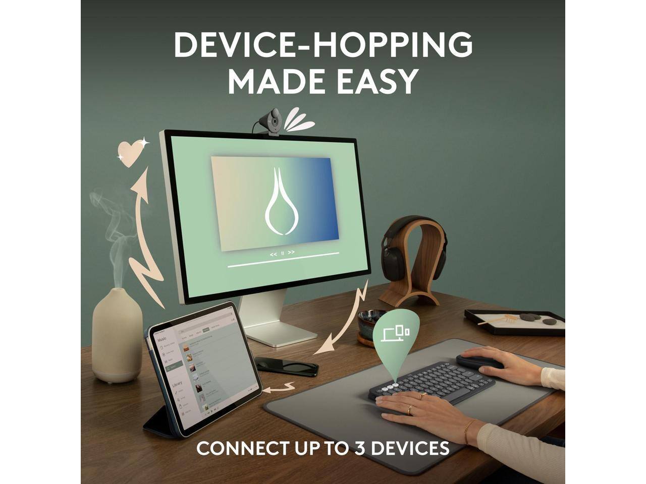 DEVICE-HOPPING MADE EASY  
CONNECT UP TO 3 DEVICES