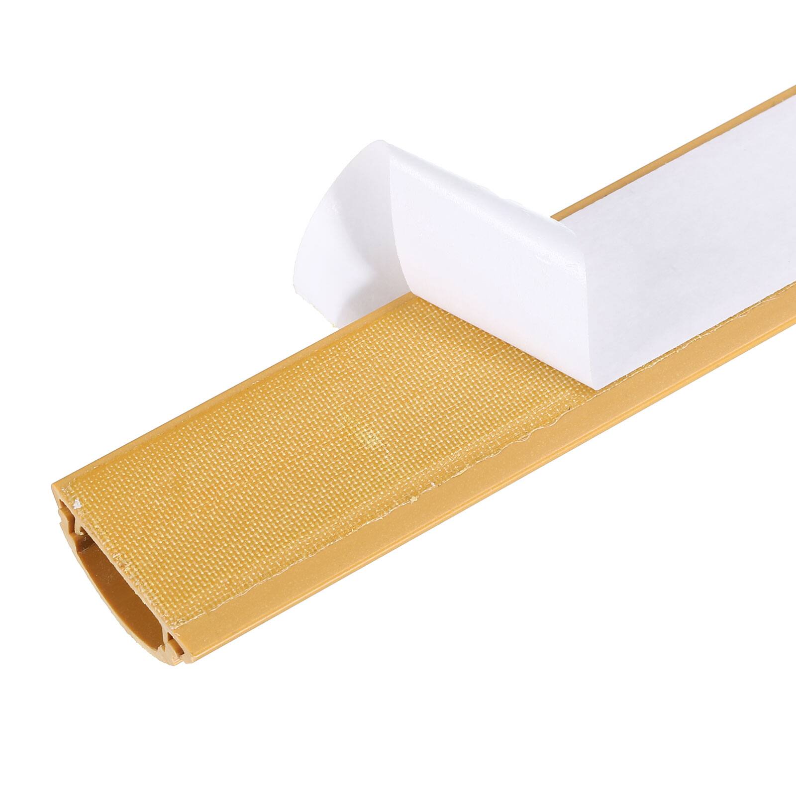 Alt View 3. Unique Bargains - Floor/Wall Cable Raceway Cord Cover 39"Lx1.2"Wx0.4"H Cord Hider Channel Self-Adhesive Wood Grain - Wood.