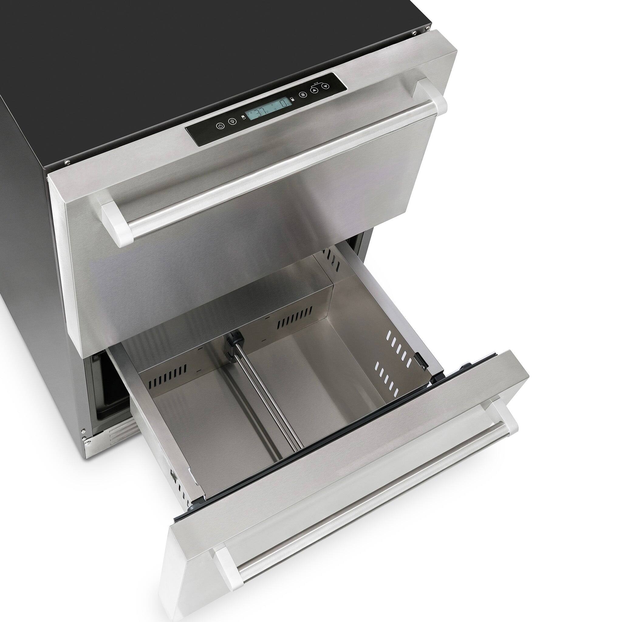 Alt View 10. NewAir - 24 inch Refrigerator and Outdoor Freezer, Undercounter Refrigerator Freezer Convertible with Dual Zone Cooler and Drawer - Stainless Steel.