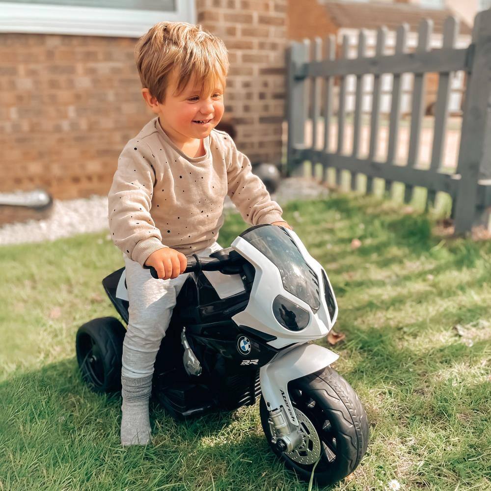 Angle. BreeBe - 6V Licensed BMW Kids Motorcycle, 3-Wheel Electric Ride On with Headlight & Music, Perfect Gift for Boys & Girls - Black.