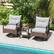 Alt View 3. Costway - 3 PCS Patio Swivel Rocker Set with 2-Tier Coffee Table & Cozy Seat Back Cushions - Mix Brown + Grey.