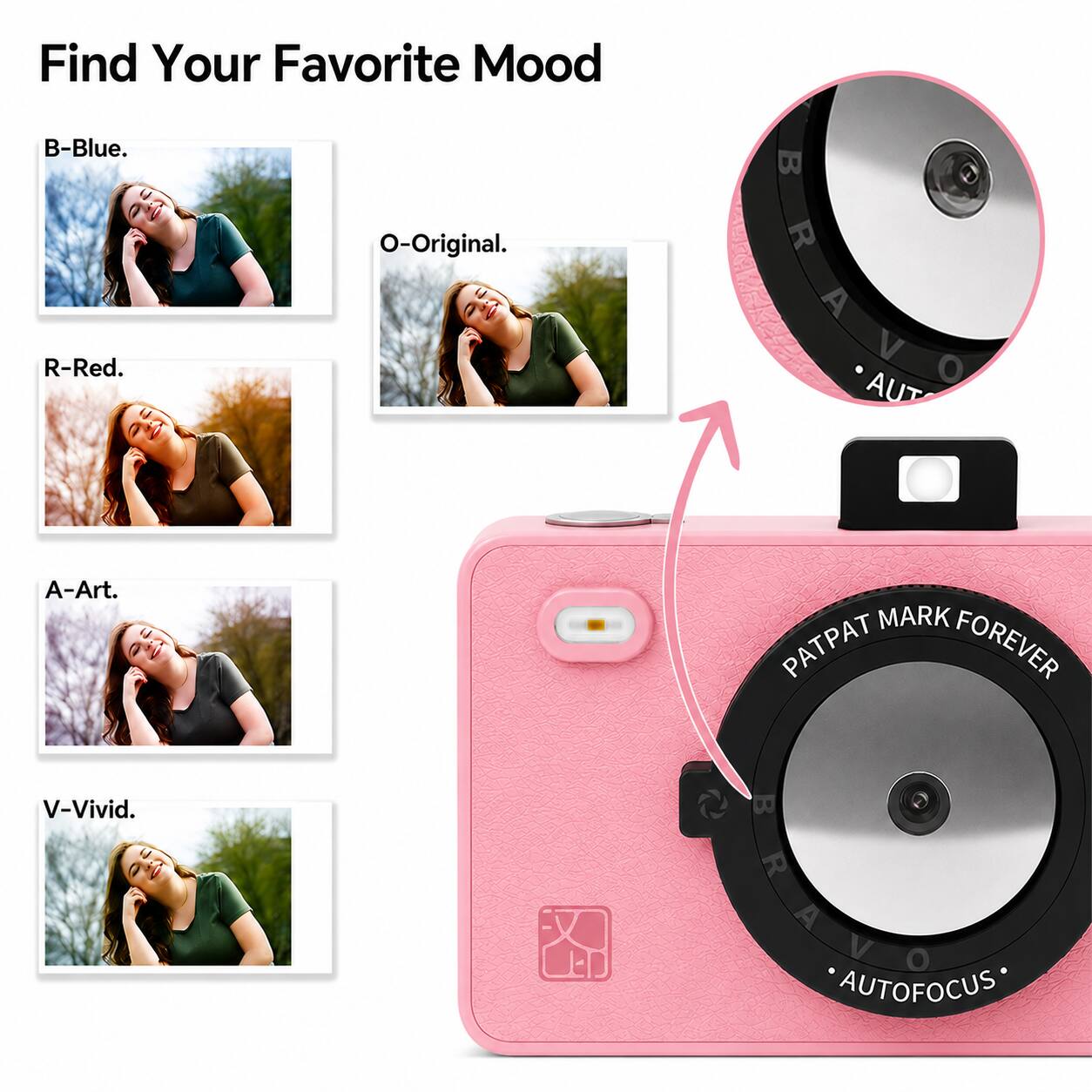 Find Your Favorite Mood

B-Blue.
O-Original.
R-Red.
A-Art.
V-Vivid.

R BRAVO A L AUT MARK FOREVER
V-Vivid.
O AUTOFOCUS