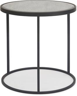 Finch - Gramercy Round Mirrored Side Table - Black