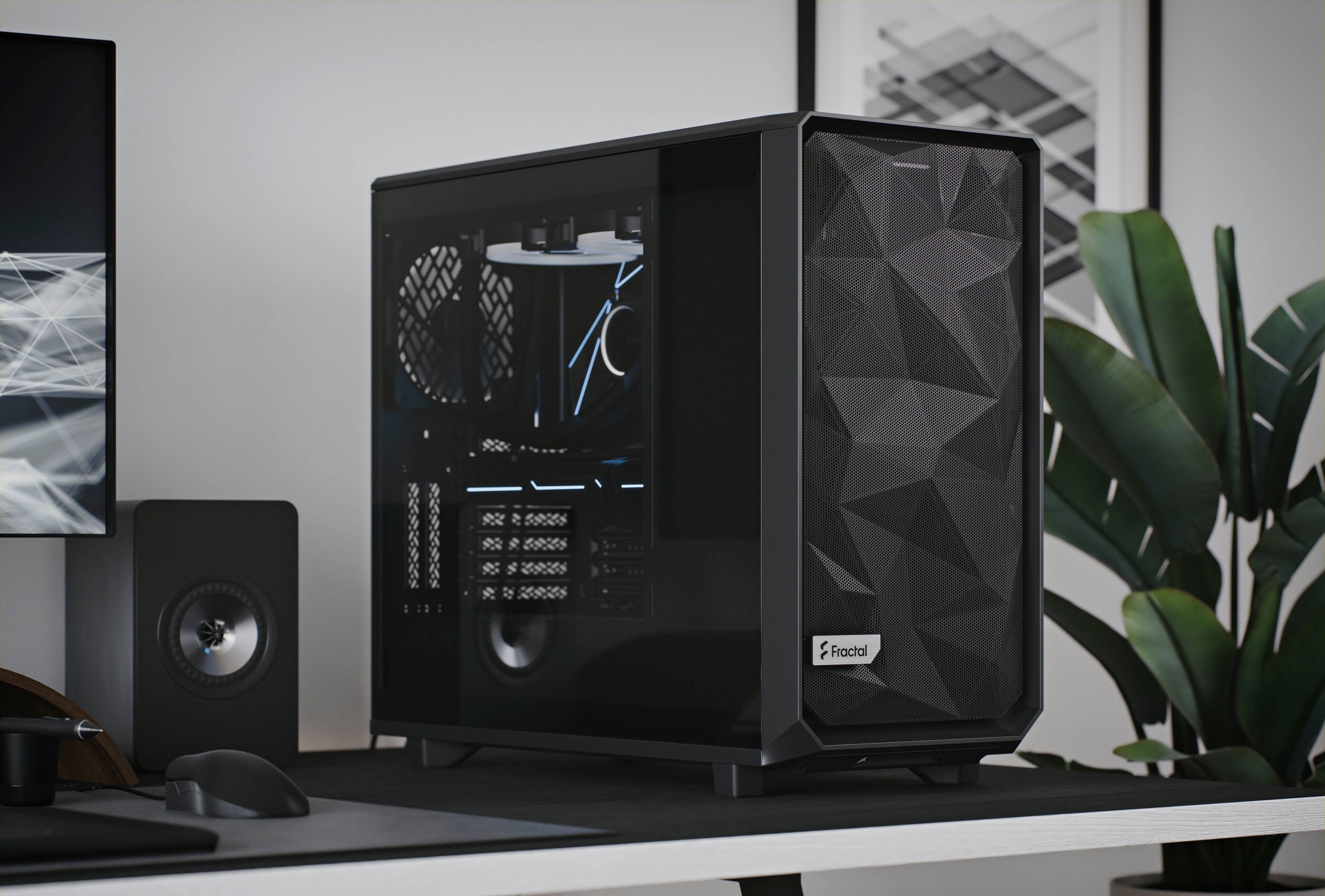 Alt View 31. Fractal Design - Meshify 2 Black ATX Light Tinted Tempered Glass Window Mid-Tower PC Case - Black.