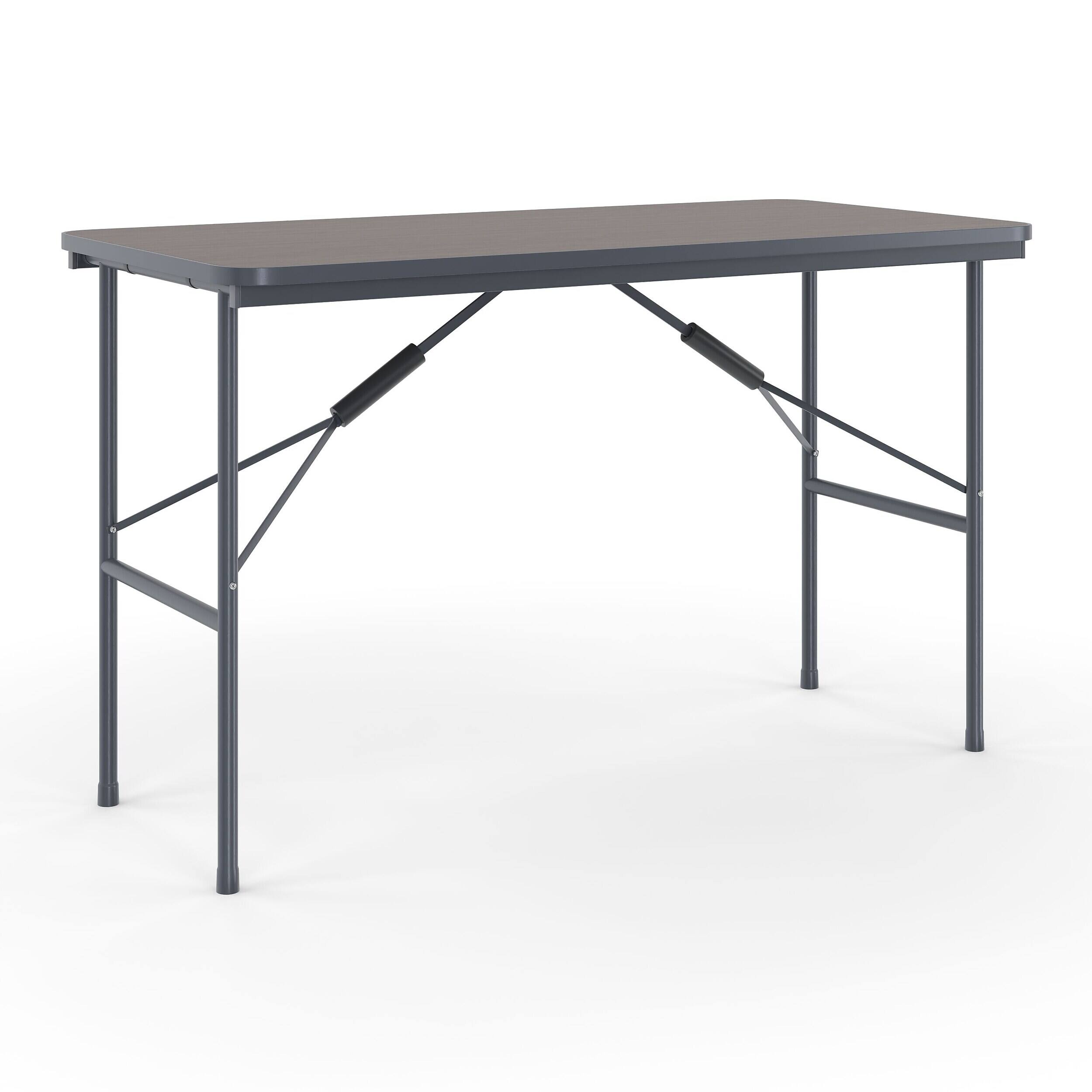 Alt View 2. Staples - Heavy-Duty Folding Utility Table (48 in) - Walnut.