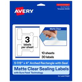 Avery - Avery® Sealing Labels, 5-7/8" x 4", Matte Film, 30 Total - Clear